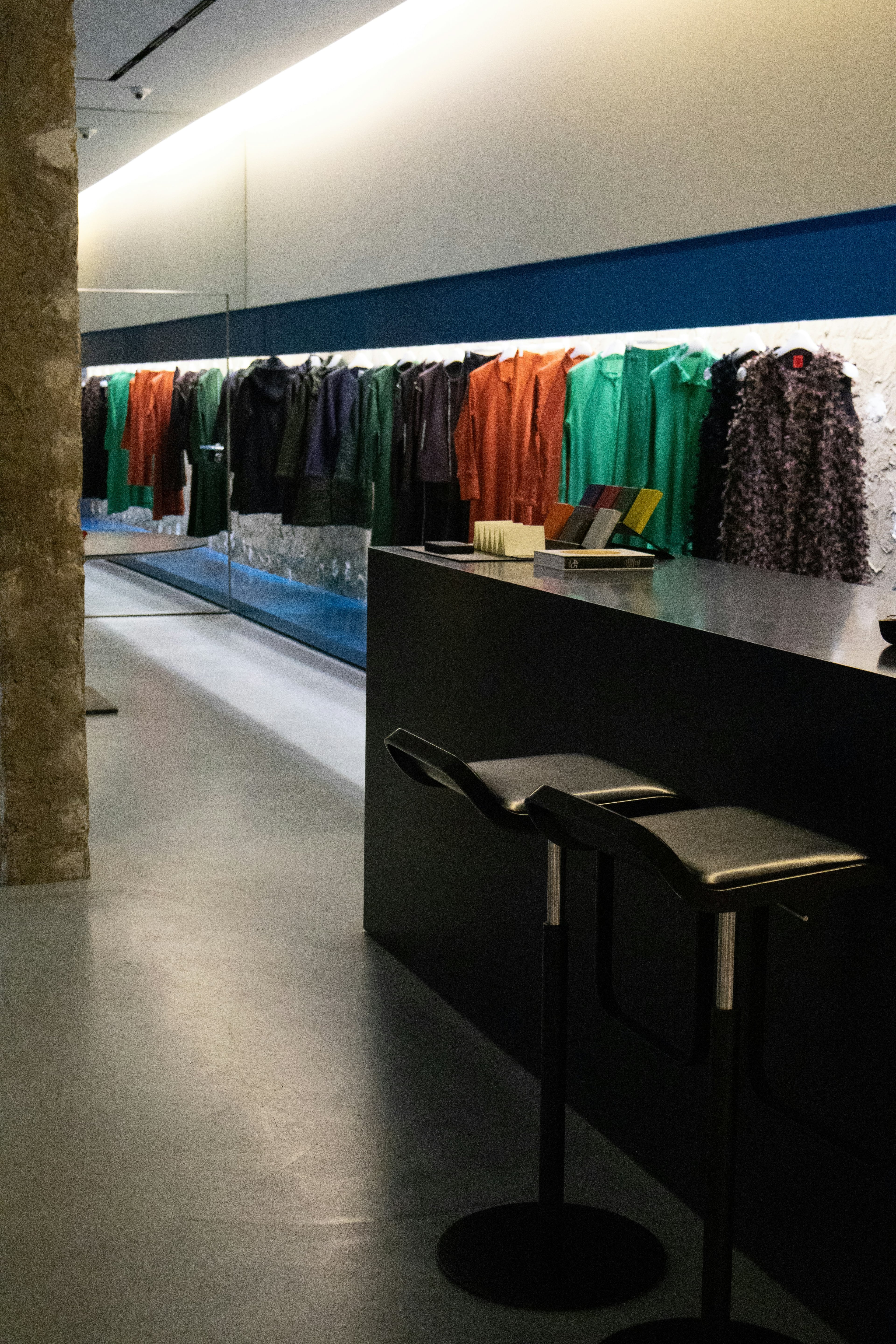 Inside a boutique retail store